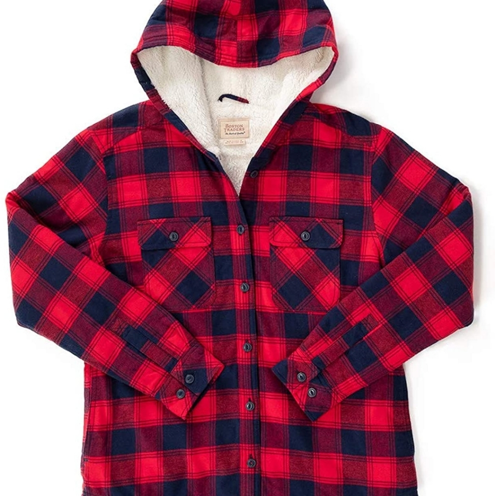Boston Traders Women's Hooded Shirt Jacket
